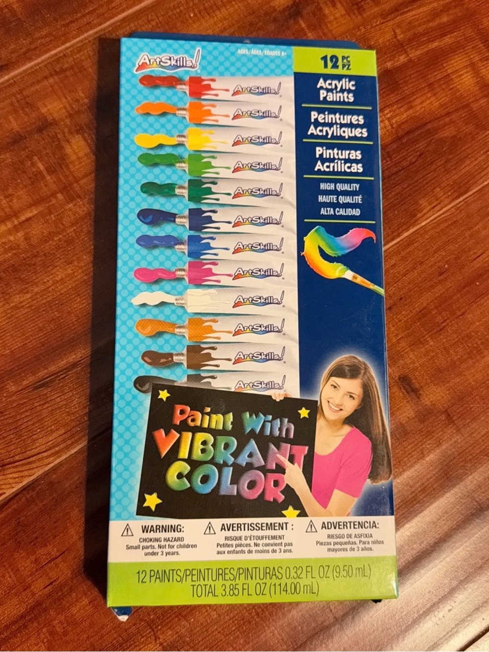 ArtSkills Premium Acrylic Paints, Arts and Crafts Supplies, Assorted Colors, 0.3